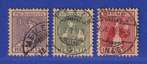 Schweiz 1917 Pro Juventute Trachten Mi.-Nr. 133-135 Satz 3 Wte. gestempelt