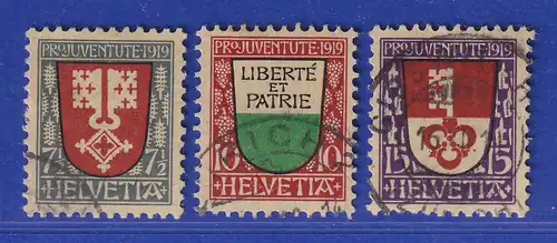 Schweiz 1919 Pro Juventute Wappen Mi.-Nr. 149-51 Satz 3 Werte gestempelt