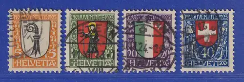 Schweiz 1923 Pro Juventute Wappen Mi.-Nr. 185-88 Satz 4 Werte gestempelt