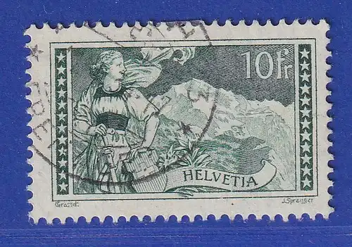 Schweiz 1931 Gebirgslandschaften hoher 10Fr.-Wert Mi.-Nr. 228 O