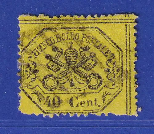 Alt-Italien Kirchenstaat 1868  40 C gelb Mi.-Nr. 24a gestempelt