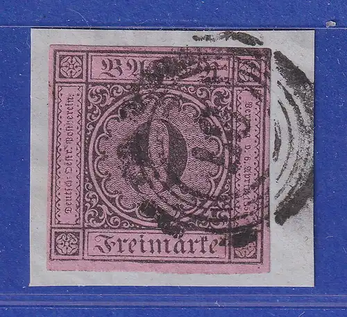 Altdeutschland Baden 9 Kreuzer lilarosa Mi-Nr.4b gestempelt 87  Vollrandig !