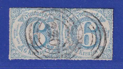 Altdeutschland Thurn & Taxis 6 Kr. Mi.-Nr. 43 IA waag. Paar gest. 220 