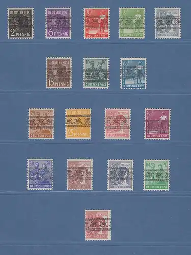 Bizone 1948, Währungsreform Bandaufdruck KOPFSTEHEND Mi.-Nr. 36-51 I K  kpl. **