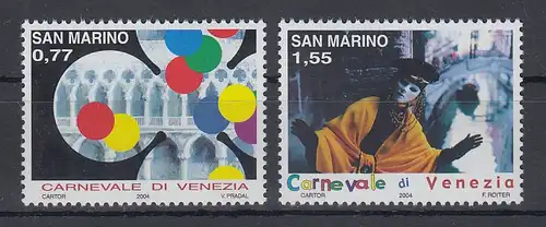 San Marino 2004 Karneval in Venedig Mi.-Nr. 2137-38 Satz 2 Werte ** 