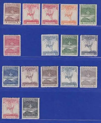 Griechenland 1913 Freimarken Akropolis / Olymp Mi.-Nr. 174-89 Satz fast kpl. *