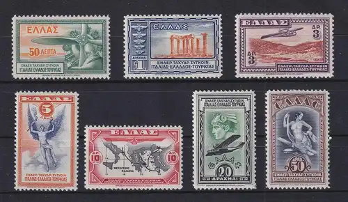 Griechenland 1933 Flugpostmarken  Mi.-Nr. 355-61 kpl. Satz 7 Werte *