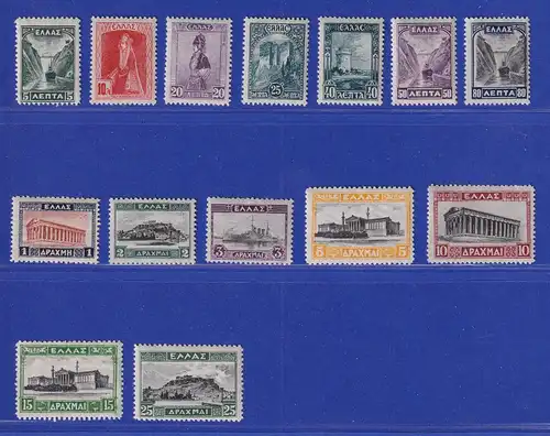 Griechenland 1927 Freimarken Bauwerke ect. Mi.-Nr. 304-317 Satz kpl. ungebr. *