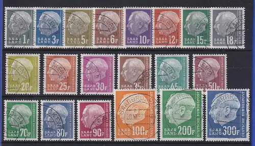 Saarland 1957 Freimarken Heuss Fr.-Währung Mi.-Nr. 409-28 Satz kpl. O 