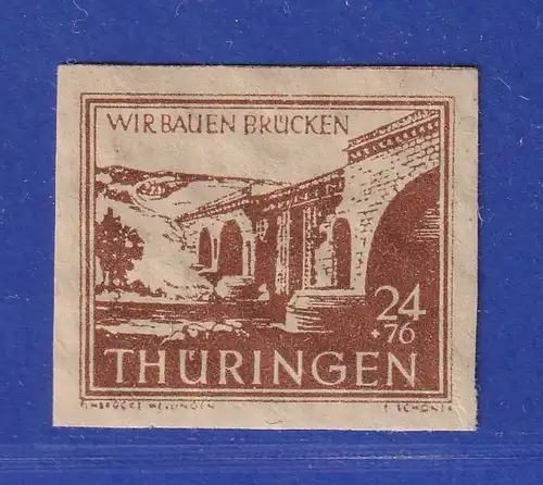 SBZ Thüringen Brückenbau 24 Pfg Mi.-Nr. 115 by IV ** gepr. STRÖH BPP