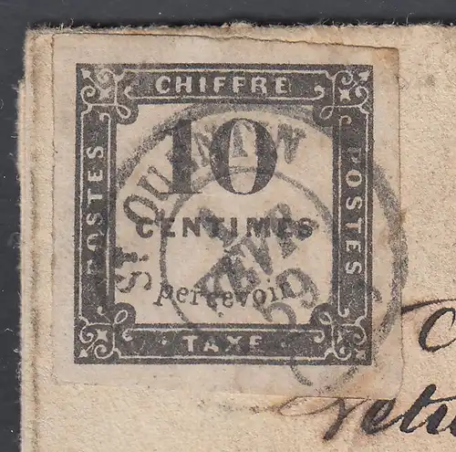 Frankreich 1859 Portomarke 10 C. Steindruck Mi.-Nr. 1 auf Brief 