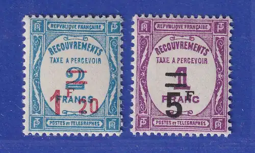 Frankreich 1929 Portomarken mit Wertaufdruck Mi.-Nr. 62-63 ungebraucht *