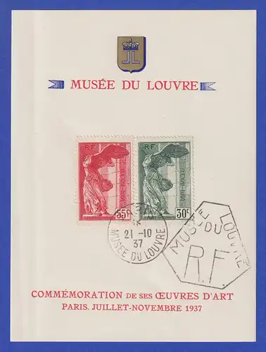 Frankreich 1937 National-Museen Mi.-Nr. 359-60 O auf Gedenkblatt