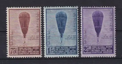 Belgien 1932 Stratosphärenballon Mi.-Nr. 344-46 Satz kpl. ungebraucht *
