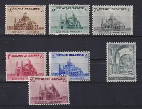 Belgien 1938 Basilika von Koekelberg  Mi.-Nr. 471-77 Satz kpl.  ungebraucht *