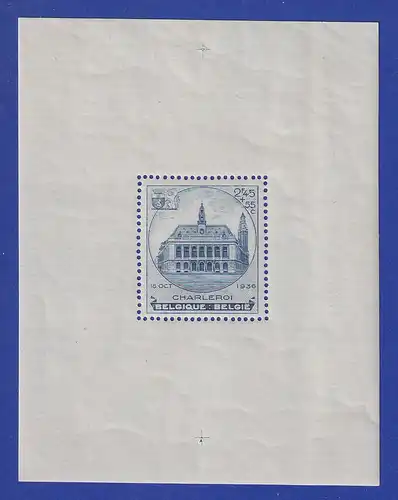 Belgien 1935 Blockausgabe Rathaus in Charleroi Mi.-Nr. Block 5 postfrisch **