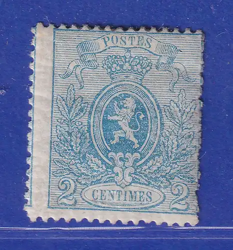 Belgien 1867 Zeitungsmarke 2 C blau Mi.-Nr. 21Aa ungebraucht *