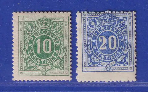 Belgien 1870 Portomarken 10 und 20 C. Mi.-Nr. 1-2 ungebraucht *