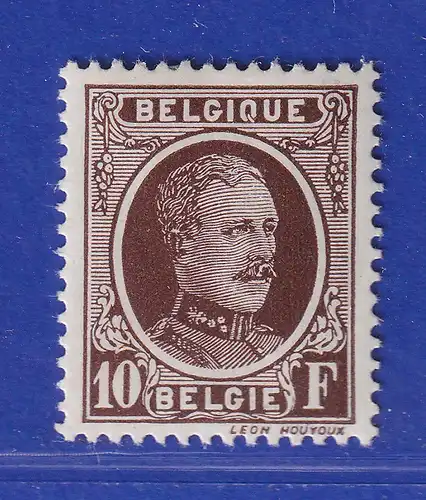 Belgien 1926  Freimarke Albert I. Höchstwert 10 Fr. Mi.-Nr. 217 ungebraucht *