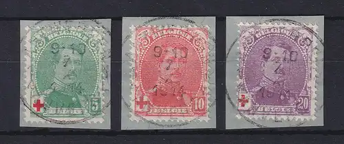 Belgien 1914 Rotes Kreuz Mi.-Nr. 107-109 Satz kpl. gestempelt 