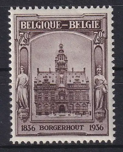 Belgien 1936 Rathaus in Borgerhout Mi.-Nr. 432 (aus Block 4)  postfrisch **