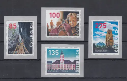 Österreich 2020 Dispenser-Marken 3. Ausgabe Heimat Satz 4 Werte neue Motive **