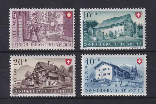 Schweiz 1949 Pro Patria Postbote / Landhäuser Mi-Nr. 525-28 Satz 4 Werte ** 