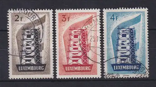 Luxemburg 1956 Europamarken Mi.-Nr. 555-57 Satz kpl. gestempelt 