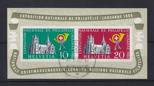 Schweiz 1955 Briefm.-Ausstellung Lausanne Mi.-Nr. Block 15 gestempelt FRAUENFELD