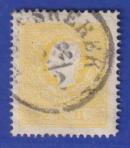 Österreich 2.Ausgabe Franz Joseph 2Kr. gelb Type II Mi.-Nr. 10 II gest.