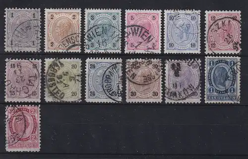 Österreich 1890 Franz Joseph Mi.-Nr. 50-62 Satz kpl. gestempelt