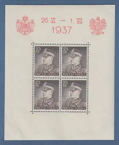 Polen / Polska 1937 Besuch des Königs von Rumänien Mi.-Nr. Block 2 postfrisch **