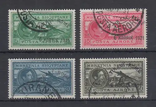 Albanien 1931 Erstflug Tirana-Rom Mi.-Nr. 235-38 Teilsatz O