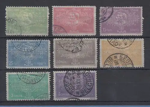 Serbien 1904 100 Jahre Erhebung gegen die Türken Mi.-Nr. 76-83 Satz kpl. O