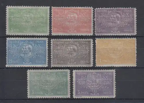 Serbien 1903 100 Jahre Erhebung gegen die Türken, Mi.-Nr. 76-83 Satz kpl. *