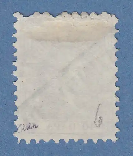 Serbien 1866 Freimarke 40 Pa ultramarin auf dünnem Papier Mi-Nr. 6y gestempelt