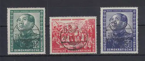 DDR 1951 Deutsch-Chinesische Freundschaft Mi.-Nr. 286-88 mit Voll-O BERLIN W8