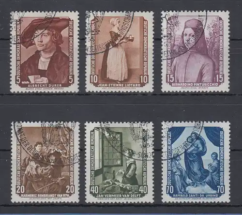 DDR 1955 aus der UDSSR zurückgeführte Gemälde Mi.-Nr. 504-09 gestempelt