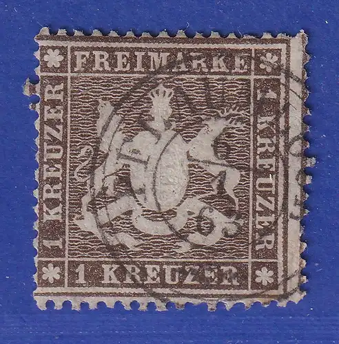 Württemberg 1 Kreuzer  Mi.-Nr. 16yb O PFLAUMLOCH  gpr. Heinrich BPP