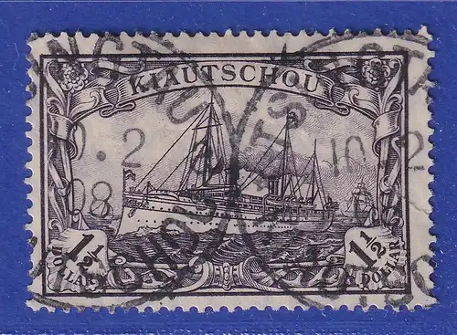 Dt. Kolonien Kiautschou 1 1/2 $. Mi.-Nr. 36 gest. gepr. Jäschke BPP 