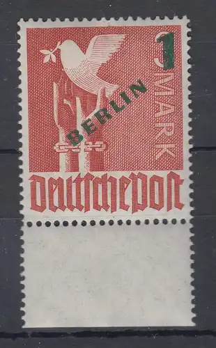 Berlin 1949 Grünaufdruck 1 Mark Mi-Nr. 67 postfrisch ** 