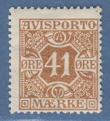 Dänemark Verrechnungsmarken Avisporto 1915  41 Öre Mi.-Nr. 13 ungebraucht * 