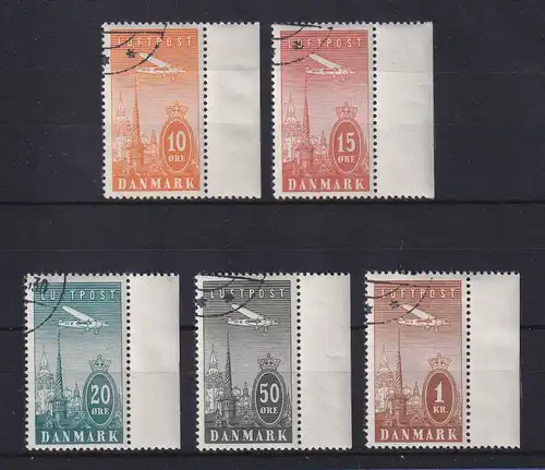 Dänemark 1934 Flugpostmarken Mi.-Nr. 217-221 Satz 5 Werte kpl. O
