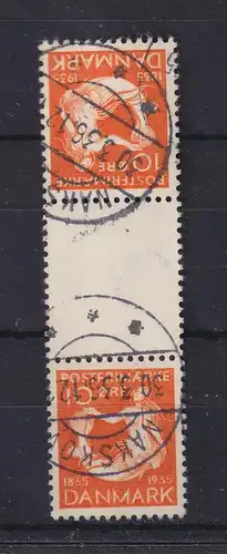 Dänemark 1935 100 Jahre Andersen-Märchen Mi-Nr. 224 Kehrdruck mit Zwischensteg O