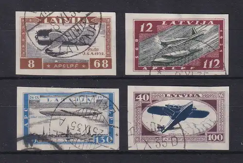 Latvija / Lettland 1933 Flugpost Flieger-Hilfsfonds Mi-Nr. 228-231 B Satz O