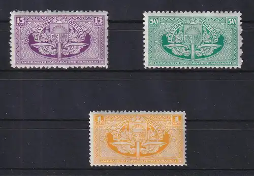 Latvija / Lettland Eisenbahnmarken Werte 15-50-1Lats  3 Werte ungebraucht *