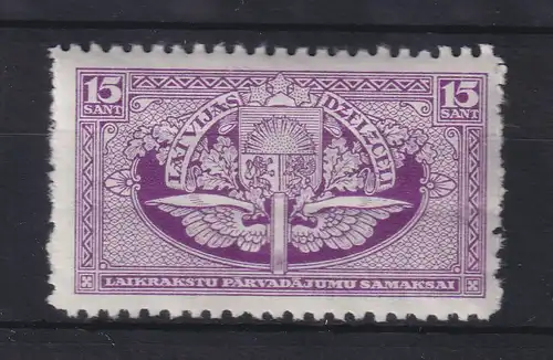 Latvija / Lettland Eisenbahnmarken Wert 15 Sant ungebraucht *