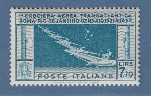 Italien 1930 Geschwaderflug Rom - Rio de Janeiro 7,70 L Mi.-Nr. 361 **