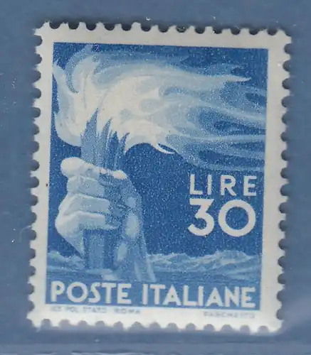 Italien 1947 Freimarke "Demokratie" Fackel 30 Lire  Mi.-Nr. 702A **