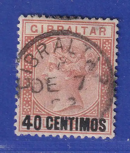 Gibraltar 1889 span. Währung  40 C braunorange Mi.-Nr. 19 gestempelt